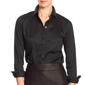 Black fitted button-up shirt by BR